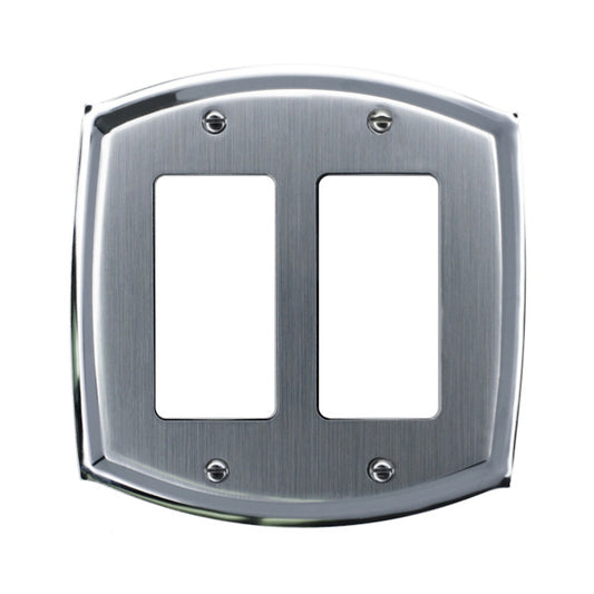 Atron 2-Gang 1-Pack Chrome Decorator Standard Wall Plate-