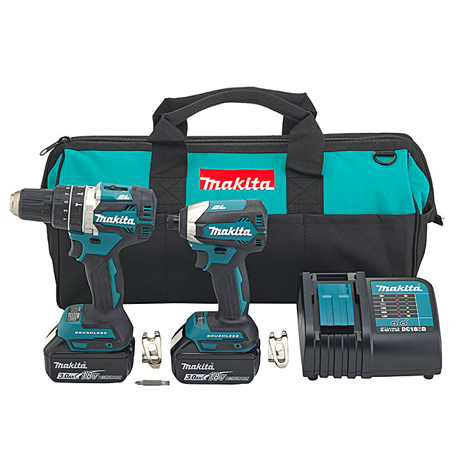 Makita 6-Piece 18 V Cordless Hammer Drill and Impact Driver Set - Each