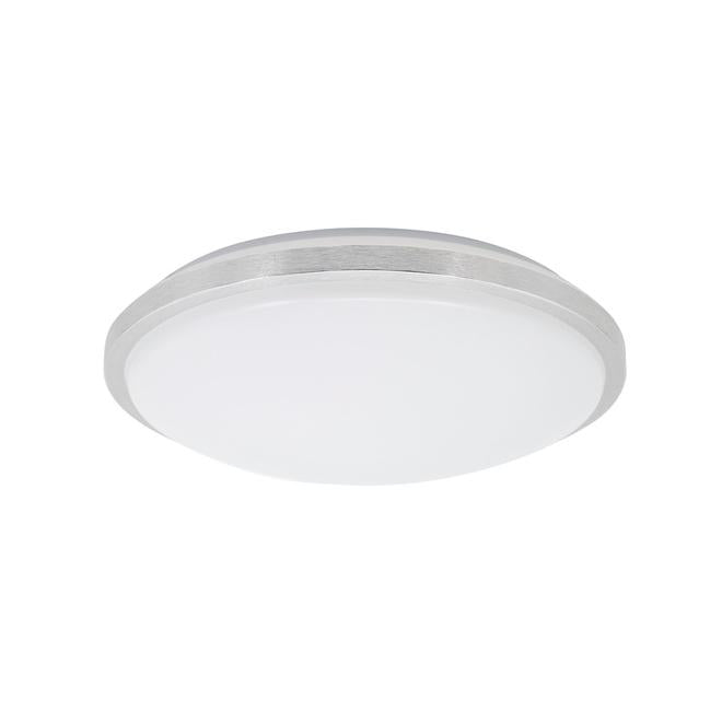 Project Source 2-Pack 12-in LED Brushed Nickel Round Flush Mount Ceiling-