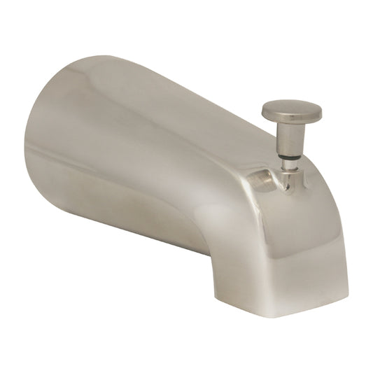 Plumb Pak Brushed Nickel Bathtub Spout with Front Diverter - Each