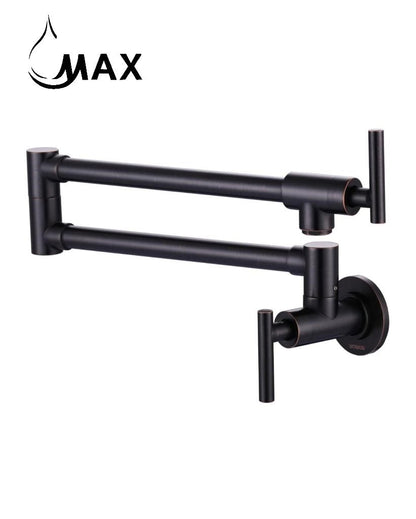 Pot Filler Faucet Double Handle Commercial Wall Mounted 26" With Accessories Oil Rubbed Bronze Finish