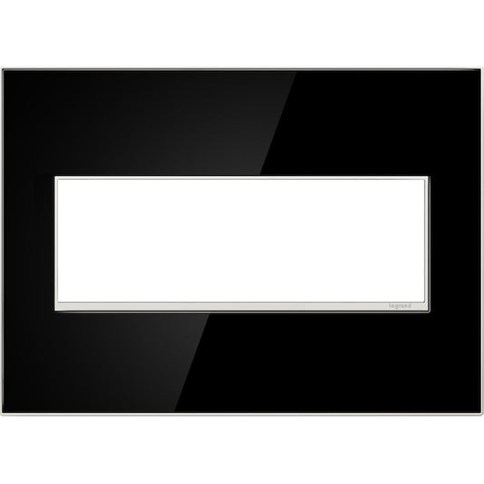 Legrand adorne 3-Gang Square Mirrored Wall Plate (Black)-