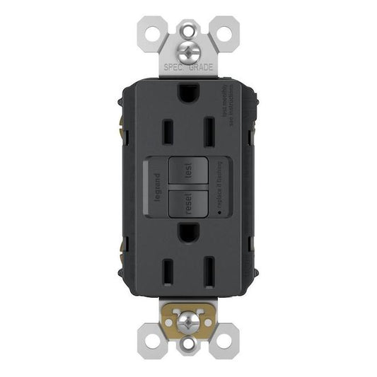 Legrand radiant 15.0-Amp 125-volt Graphite Indoor Decorator Wall Outlet-Each