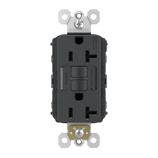 Legrand radiant 20 Amp 125 Volt Tamper Resistant Self-Test GFCI Duplex Outlet, Graphite-