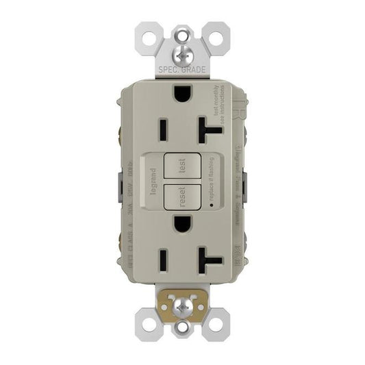 Legrand radiant 20 Amp 125 Volt Tamper Resistant Self-Test GFCI Duplex Outlet, Nickel-
