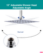 Ceiling Thermostatic Shower System Two Functions With Hand-Held Slide Bar and Pressure-Balance Valve Chrome