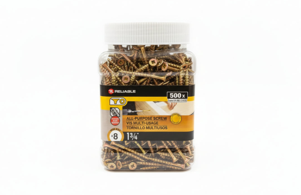 All Purpose #8 Screws 1 3/4" (500 pcs)