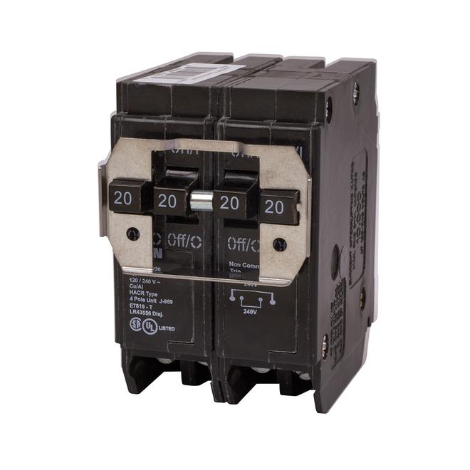 120/240 VAC 20 A DNPL Circuit Breaker 2-2 Pole Plug-In-Each