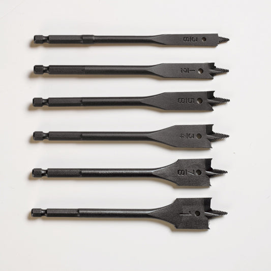 6-piece "Black Max" Spade Wood Drill Bits Set - Each