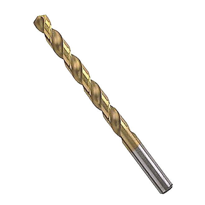 Bosch Titanium-Coated Drill Bit - 1/4-in Dia x 4-in L - 3-Flat Shank - Double Flute - Each