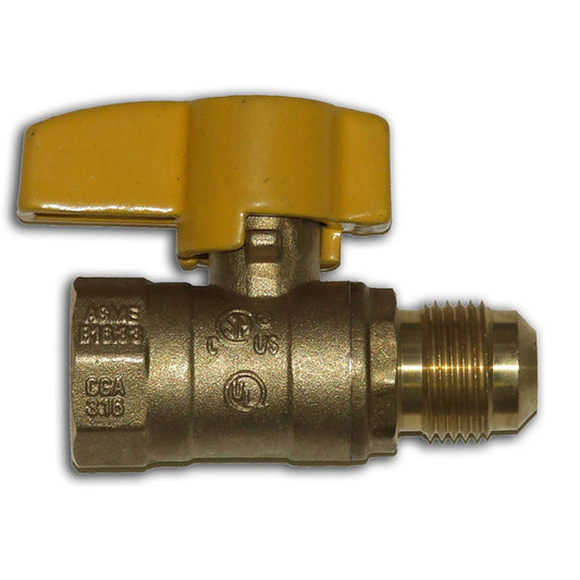 1/2" Flare x 1/2" Female Brass Gas Ball Valve - Each