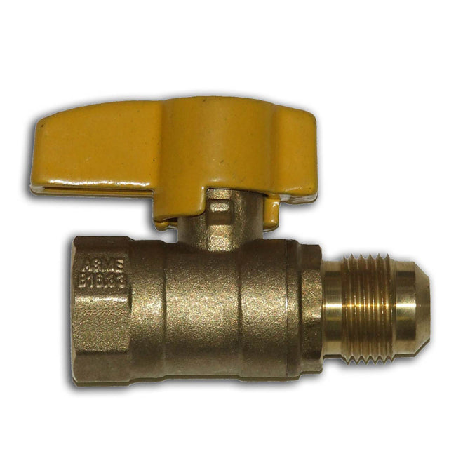 3/8" Flare x 1/2" Female Brass Gas Ball Valve - Each