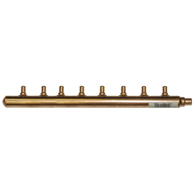 Waterline 8-Branch PEX Copper Manifold - 3/4-in X 1/2-in -