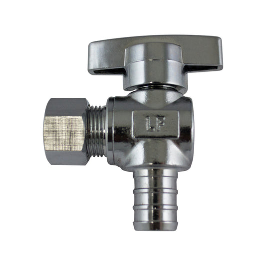 Waterline 1/2-in PEX x 3/8 Comp Angle Stop Valve - Each