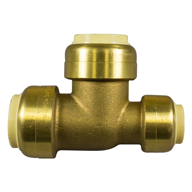 Waterline 3/4-in x 1/2-in x 3/4-in Quick Connect Brass Tee - Each