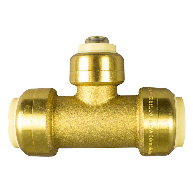 Waterline 3/4-in x 3/4-in x 1/2-in Brass Quick Connect Tee - Each