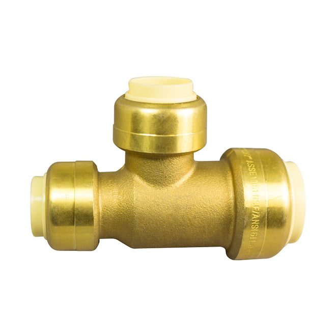 Waterline 3/4-in x 1/2-in x 1/2-in Quick Connect Brass Tee - Each