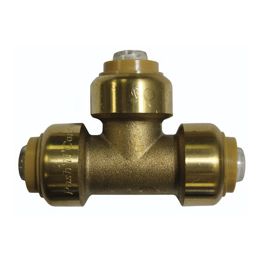 Waterline Brass Tee with 1/2-in diameter Quick Connect Fittings - Each