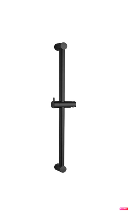 Round Single-Setting Slide Bar Adjustable Wall Mounted Matte Black Finish