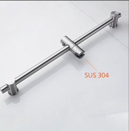 Round Single-Setting Slide Bar Adjustable Wall Mounted Brushed Nickel Finish