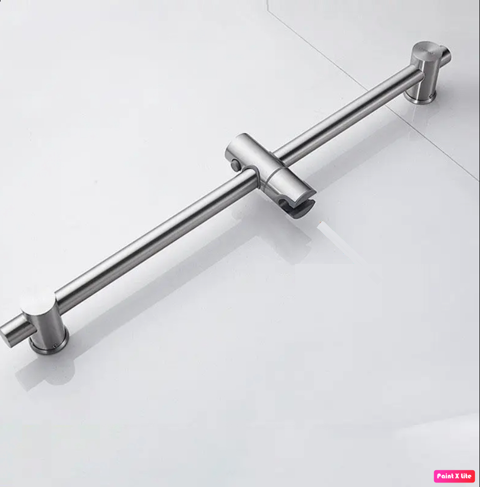 Round Single-Setting Slide Bar Adjustable Wall Mounted Brushed Nickel Finish