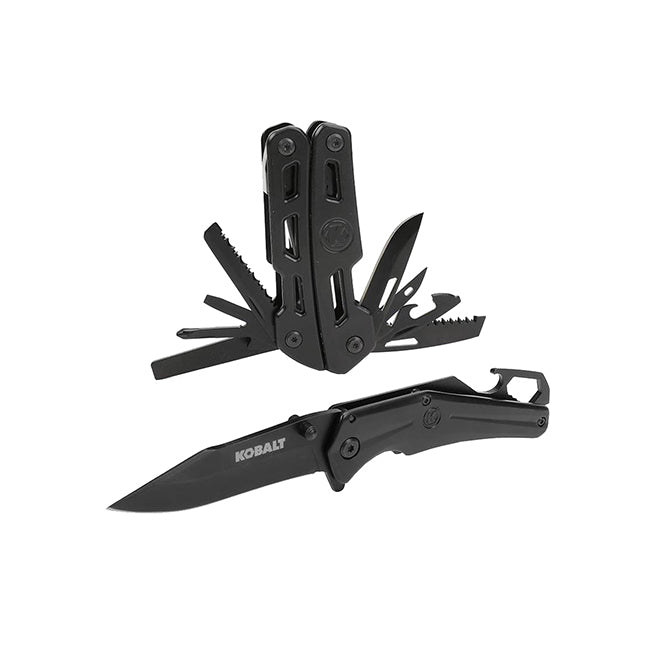 Kobalt 14-in-1 Multi-Function Pliers with Knife - 2 Pieces - Steel - Black - Each