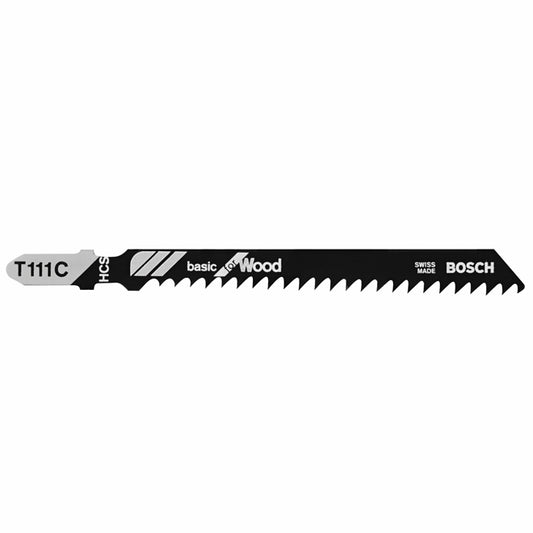 Bosch T-Shank Jigsaw Blade for Wood - 4-in L x 3/64-in T - 8-TPI - High Carbon Steel - 5 Per Pack - Pack