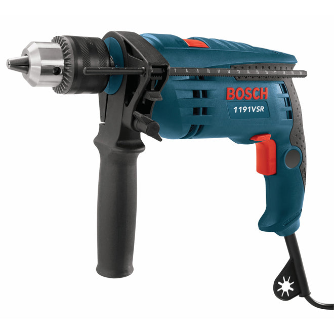 Bosch 1/2-in Variable Speed Corded Hammer Drill with Carrying Case 7-amp Motor and 360° Locking Handle - Each