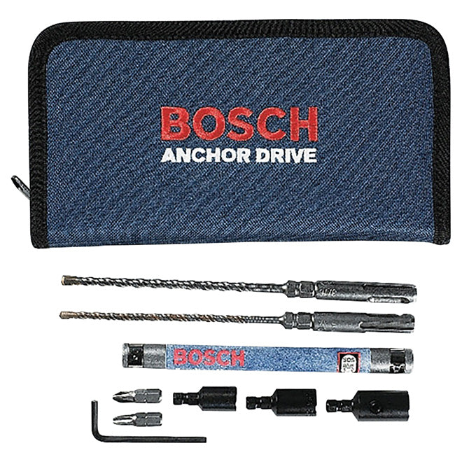 Bosch Bulldog SDS-Plus Anchor Drive - Alloy Steel - Set of 9 - 1/4-in Hex Shank - Each