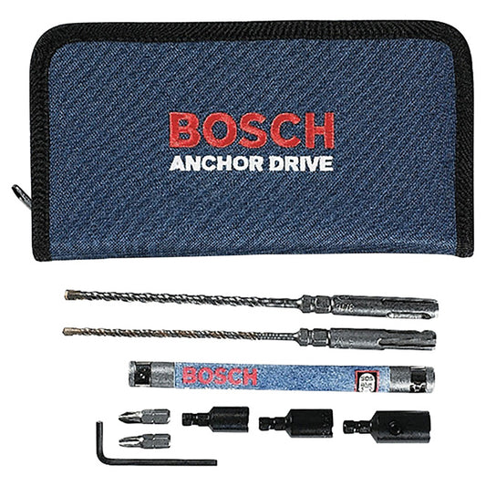 Bosch Bulldog SDS-Plus Anchor Drive - Alloy Steel - Set of 9 - 1/4-in Hex Shank - Each