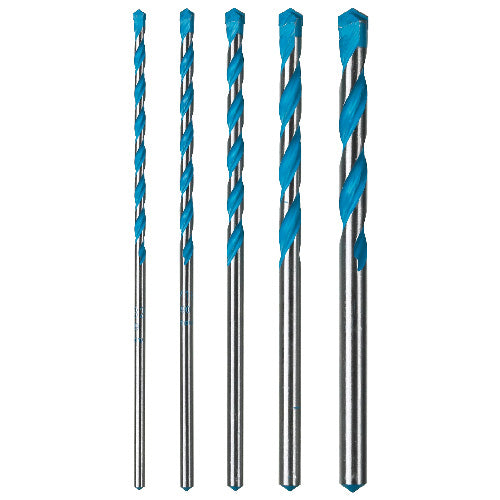 Bosch MultiConstruction Multi-Material Hammer Drill Bit - 5-Piece Set - Tungsten Carbide - Round Shank - Each