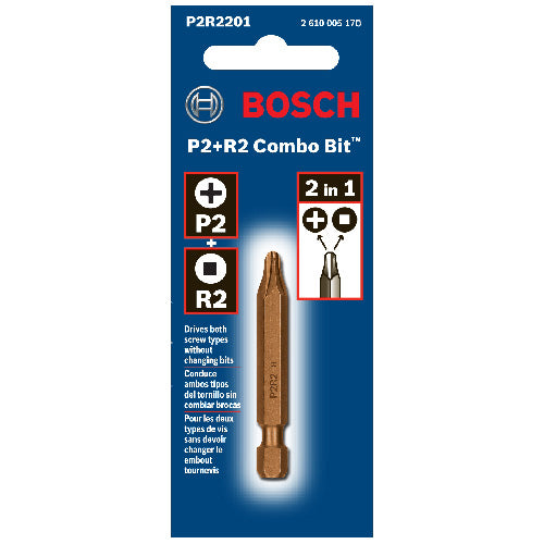 Bosch Double-Ended Screwdriver Drill Bit - P2-R2 - 2-in L - 1/4-in Shank - Steel - Each