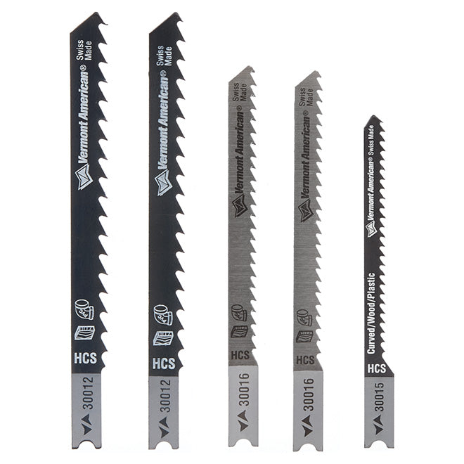 Black Carbon Steel U-Shank Jigsaw Blades - Pack