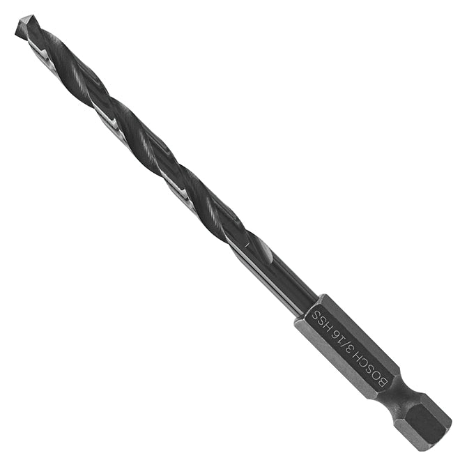 Bosch Impact Drill Bit - 3/16-in dia - Hex Shank - High Speed Steel - Black Oxide - Each