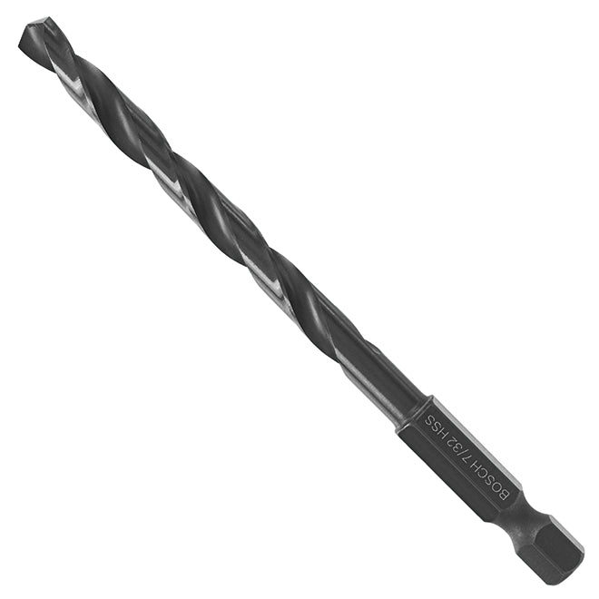 Bosch Impact Drill Bit - 7/32-in dia x 3 3/4-in L - 1/4-in Hex Shank - High-Speed Steel - Black Oxide - Each