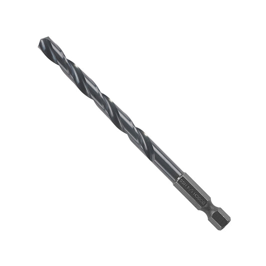 Bosch Impact Drill Bit - 1/4-in dia x 4-in L - 1/4-in Hex Shank - High-Speed Steel - Black Oxide - Each