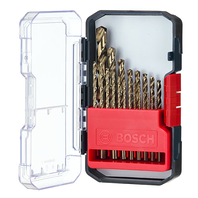 Bosch Hard Core Cobalt Twist Drill Bit - 21-Piece Set - No-Skate Tip - 3-Flat Shank - Each