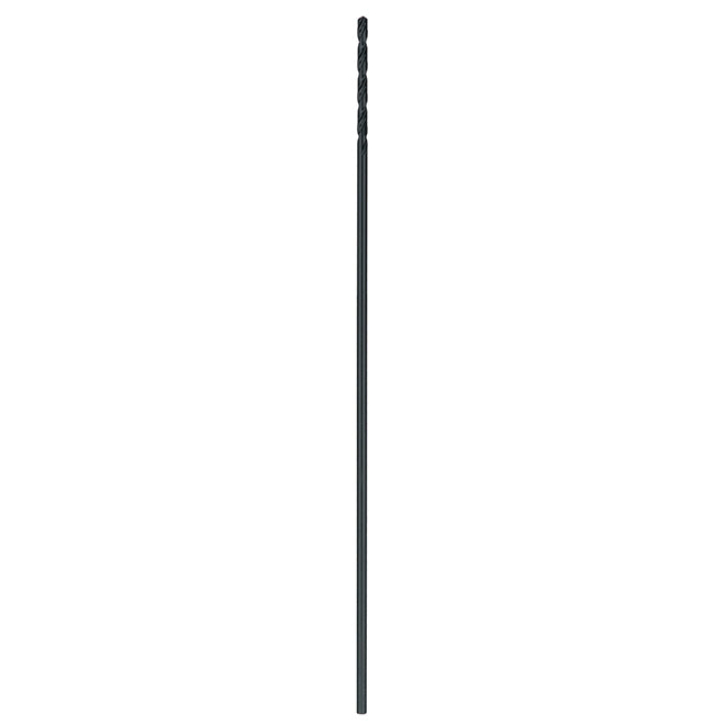 Bosch Extra-Length Aircraft Twist Drill Bit - 3/16-in Dia x 12-in L - 135° Split Point - Black Oxide - Round Shank - Each