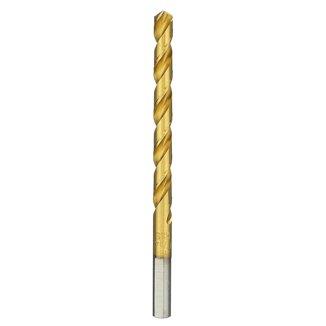 Bosch Titanium-Coated Drill Bit - 17/64-in Dia x 4 1/8-in L - 135° Split Point - 3-Flat Shank - Each