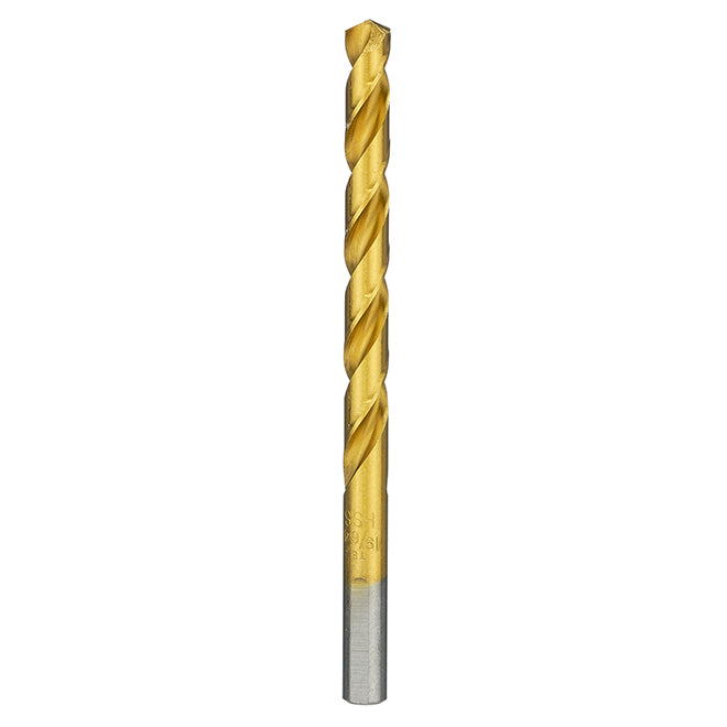 Bosch Titanium-Coated Drill Bit - 19/64-in Dia x 4 3/8-in L - 135° Split Point - 3-Flat Shank - Each