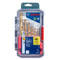 Bosch Titanium-Coated Drill Bit with Storage Case - 14-Piece Set - 135° Split Point - 3-Flat Shank - Each