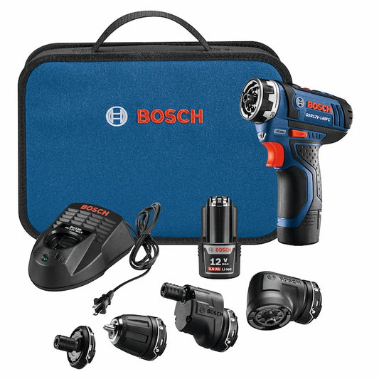 Bosch Flexiclick 12-Volt 1/4-in Variable Speed Cordless Drill (2 -Batteries Included and Charger Included) - Each