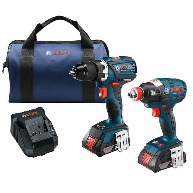 Bosch 2-Tool Combo Kit with Batteries and Charger - Bluetooth Connectivity - Brushless Motor - Variable Speed - Each