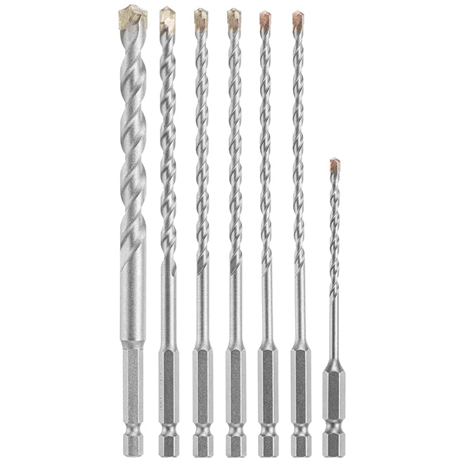 Bosch Masonry Drill Bits - 7 Pieces - High-speed Steel - Hex Shank - Each