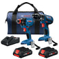 Bosch(R) Driver/Drill Set - Cordless - 18 V Lithium-Ion - Each