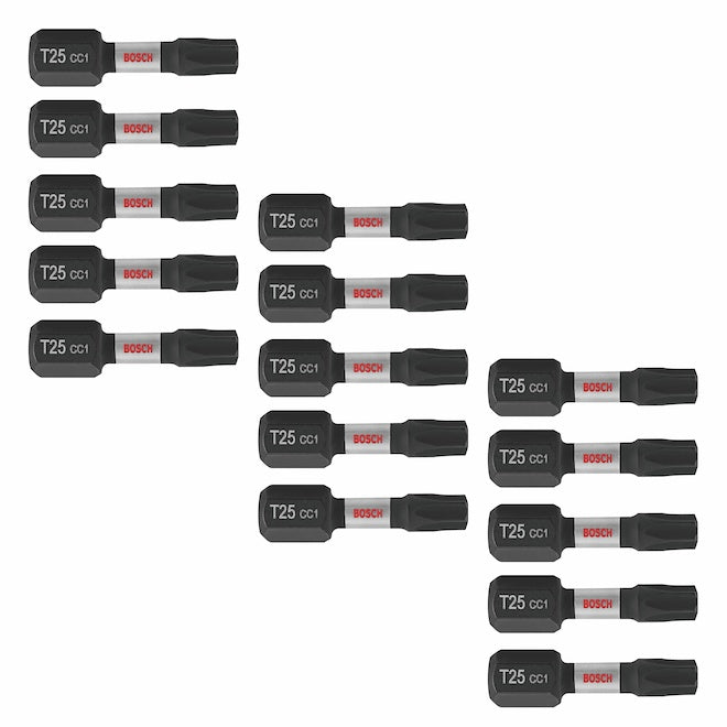 Bosch Torx T25 Steel Impact Driver Bits - 1-in - 15-Pieces - Each