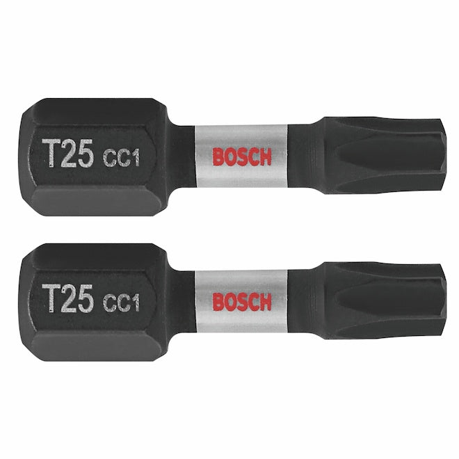 Bosch Steel 1-in T25 Impact Driver Bits, Hex Shank - 2 Pieces - Each