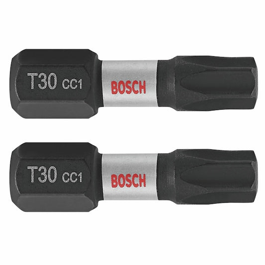 Bosch 1-in T30 Impact Driver Bits - Steel - Hex Shank - 2 Pieces - Each