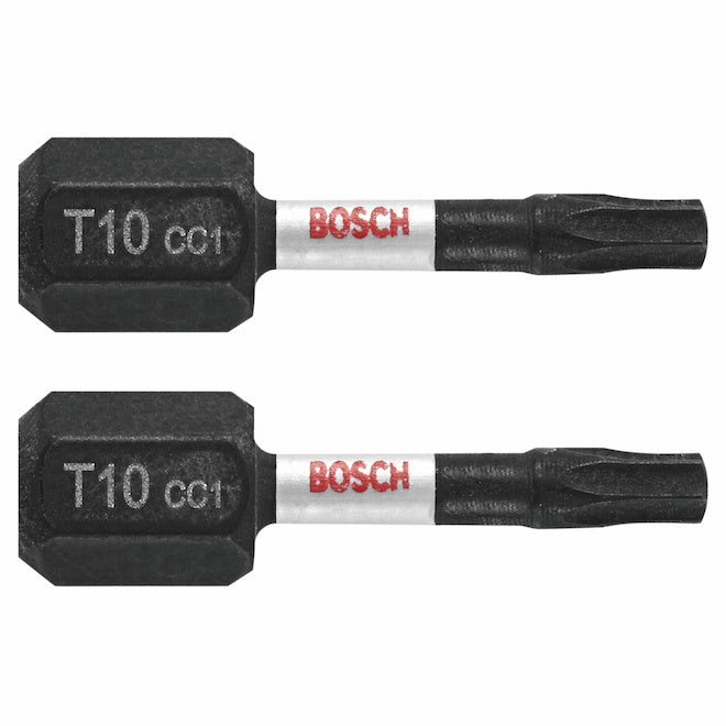 Bosch Steel 1-in T10 Torx Impact Driver Bits - 2 Pieces - Hex Shank - Each