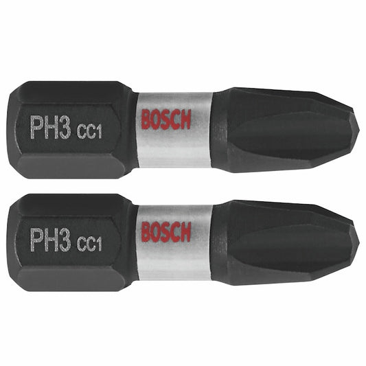 Bosch Impact Driver 1-in Steel #3 Phillips 2-Bit Set - Hex Shank - Each